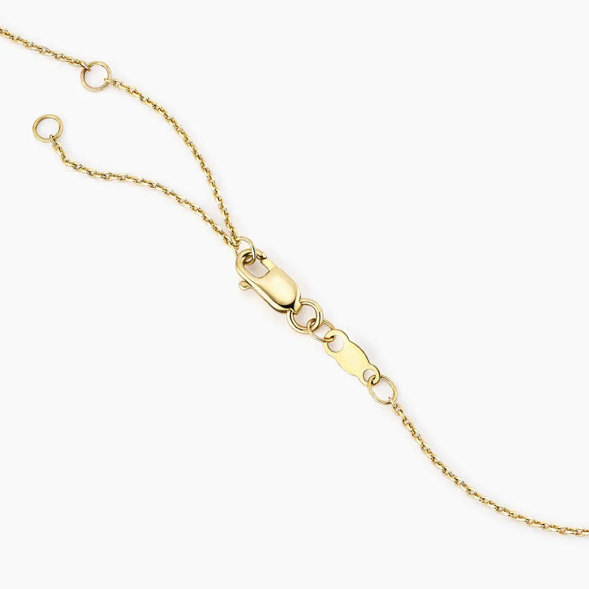 Round Cut Hexagon Bezel Set Diamond Necklace