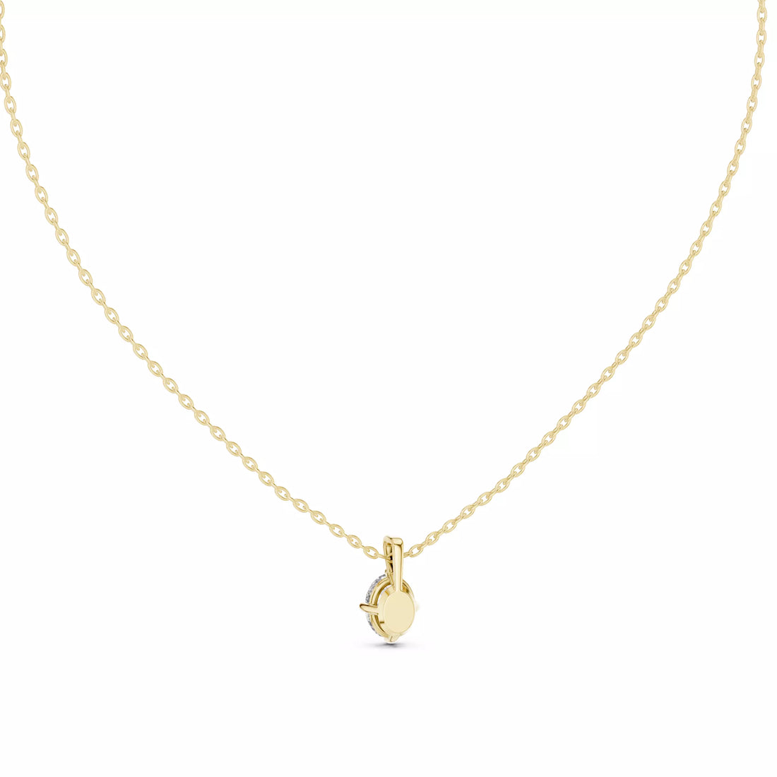 Oval Cut Diamond Solitaire Pendant Necklace