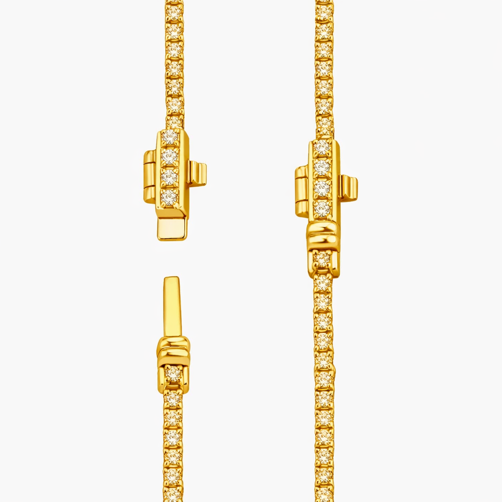 Emerald Ruby Diamond Tennis Necklace