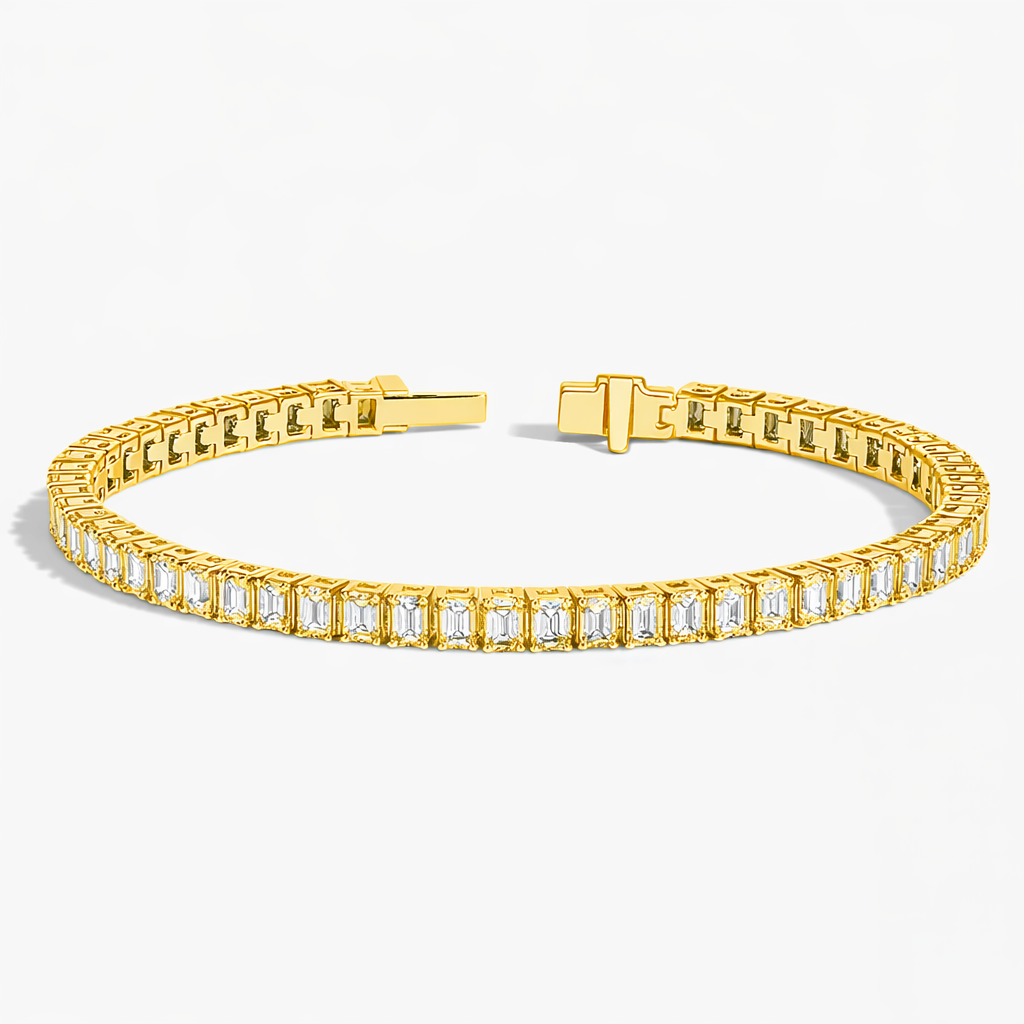 Emerald Cut Diamond Tennis Bracelet For Women Luxury Jewelry