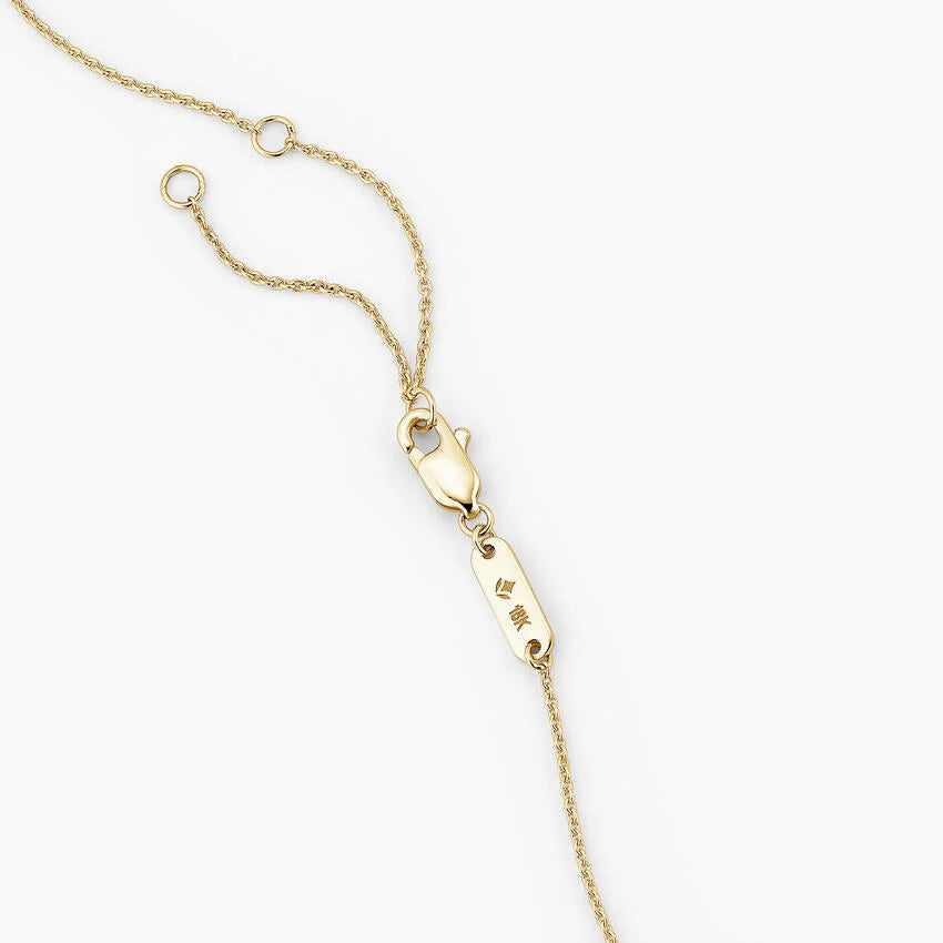 Round Cut Bezel Set Diamond Station Necklace