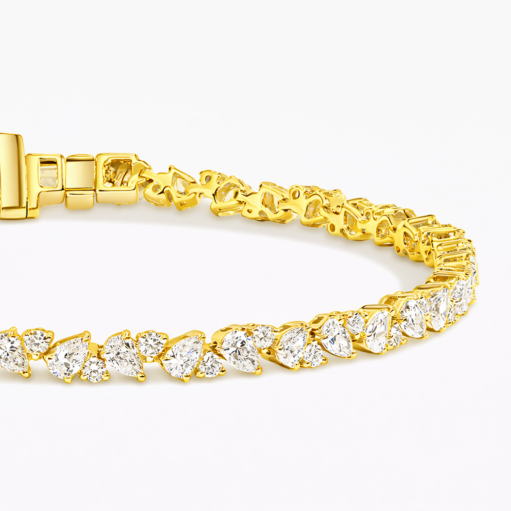 Pear\Round Cut Diamond Tennis Bracelet Luxury Jewelry Gift
