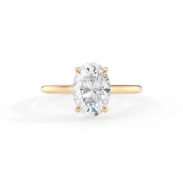Oval Cut Diamond Hidden Halo Solitaire Engagement Ring