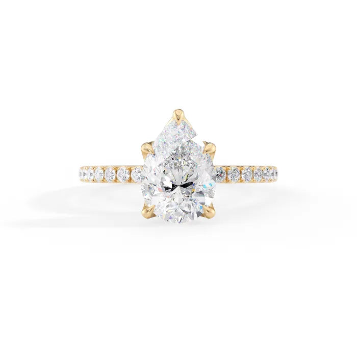 Pear Shaped diamond Pavé Band Ring