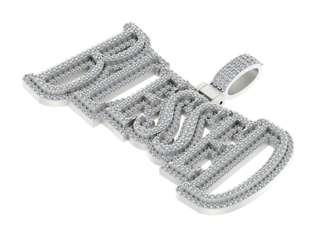 Luxury BLESSED Statement Hip Hop Pendant