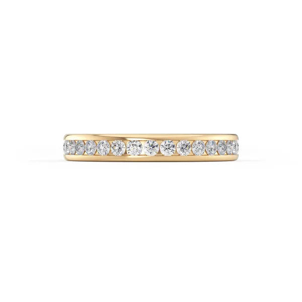 Round Diamond Channel Set Eternity Band Ring For Women Wedding Jewelry