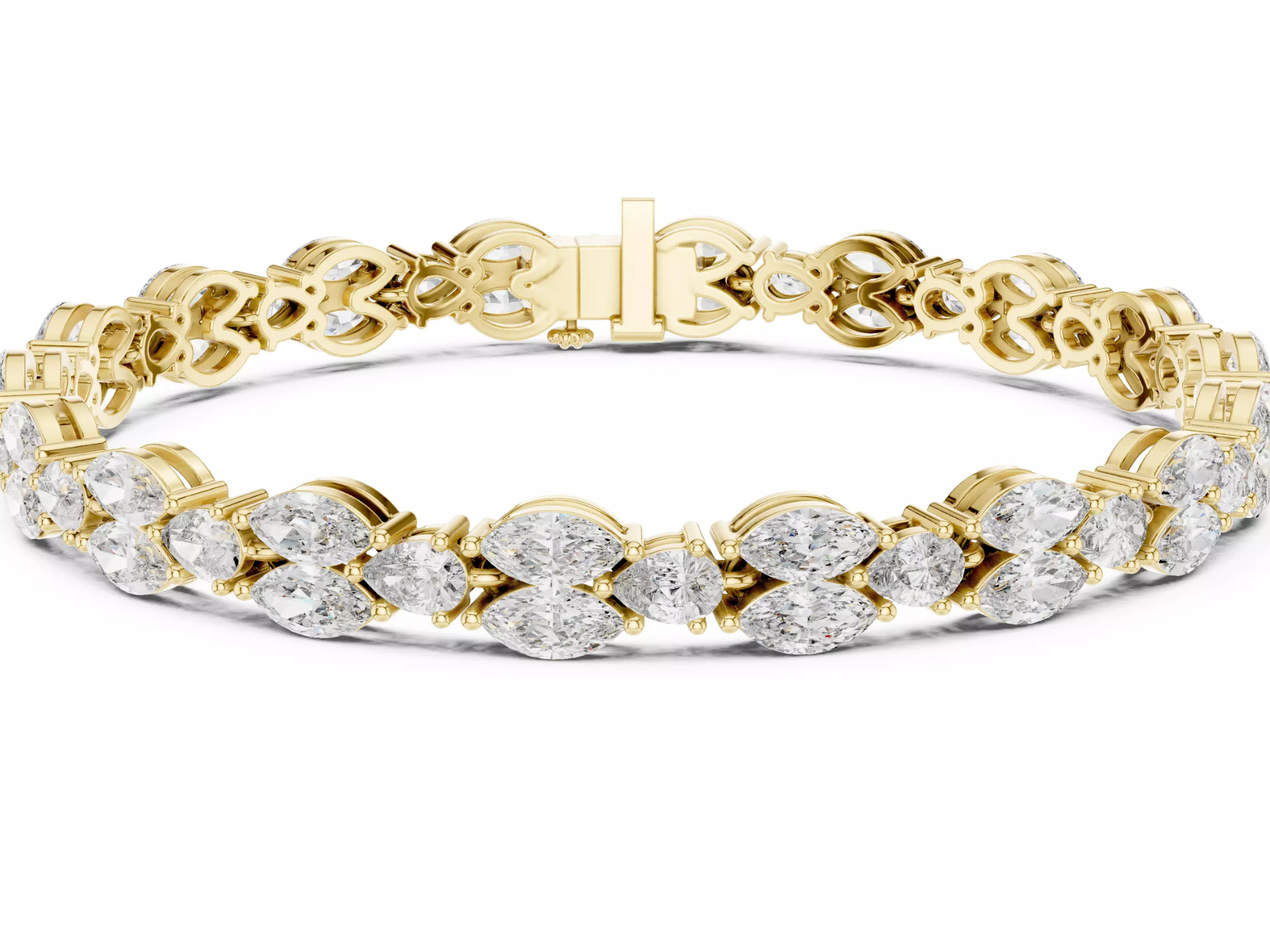 Marquise\Pear Diamond Tennis Bracelet Luxury Statement Jewelry