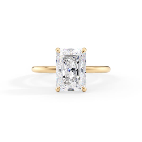 Radiant Cut Solitaire Hidden Halo Ring