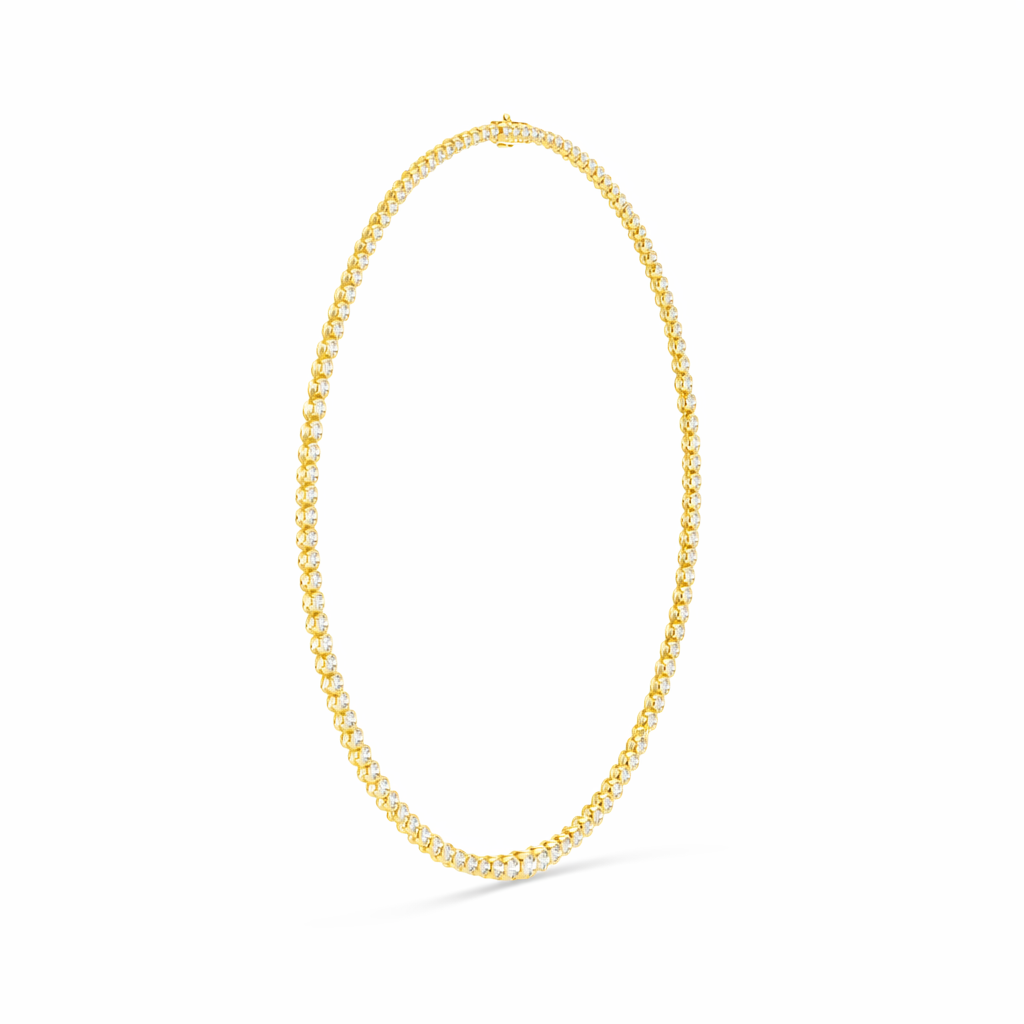 Luxury Round cut Diamond Bezel Set Tennis Necklace