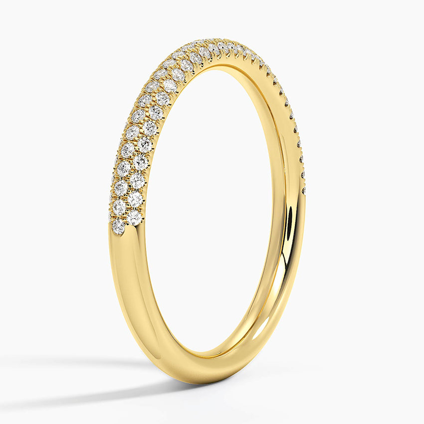 Round Diamond Pave Half Eternity Wedding Band Ring