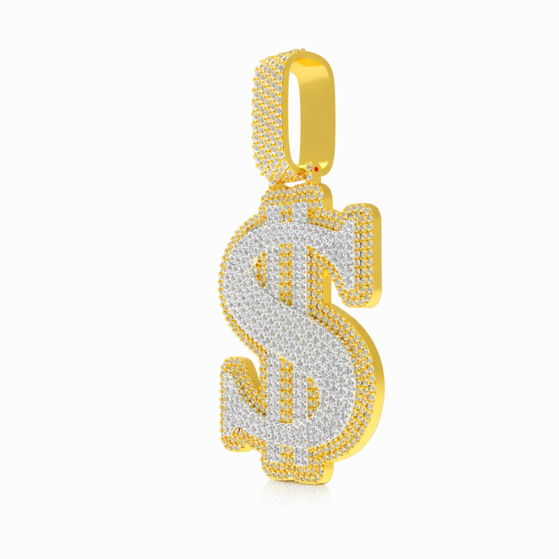 Iced Dollar Sign Diamond Hip Hop Pendant