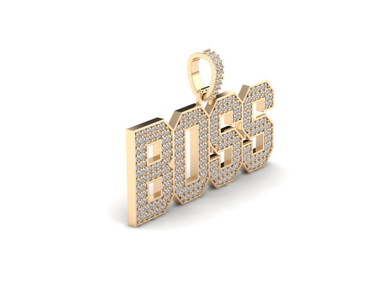 BOSS Iced Diamond Pendant – Luxury Hip Hop Style