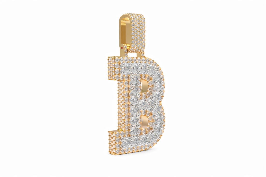 Custom Letter “B” Diamond Pendant – Iced own Initial Pendant