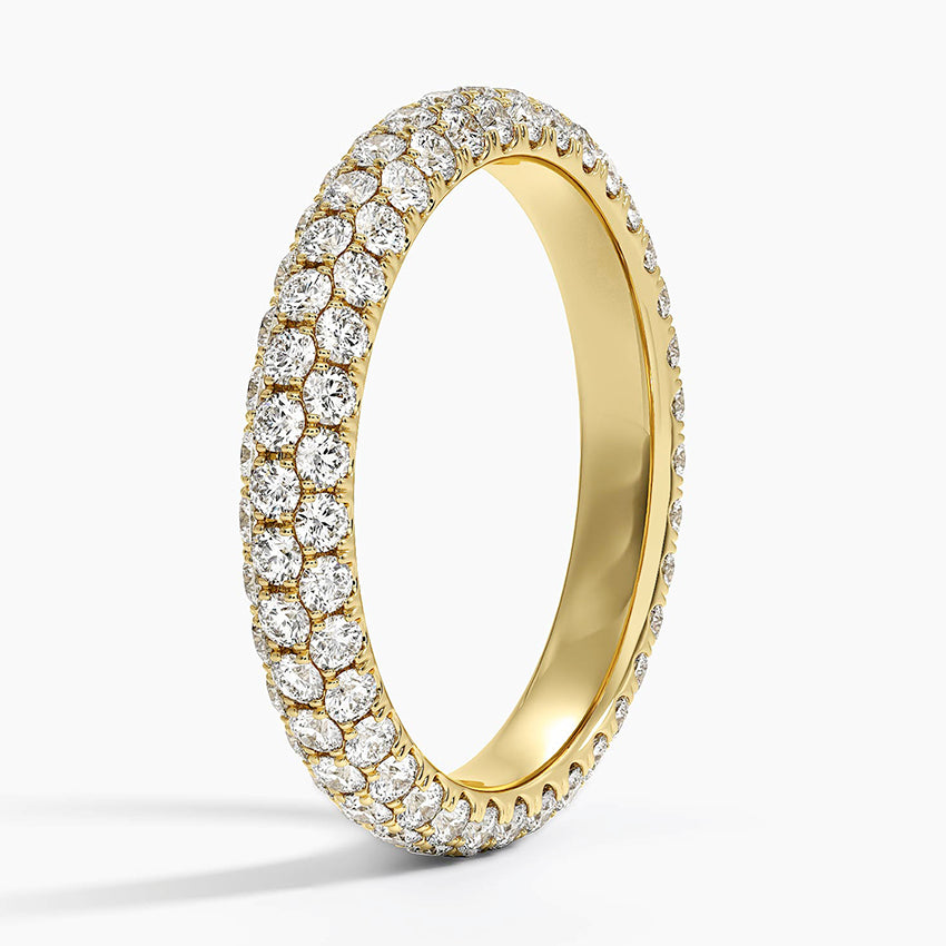 Luxury Pavé Round Diamond Eternity Band Ring For Women
