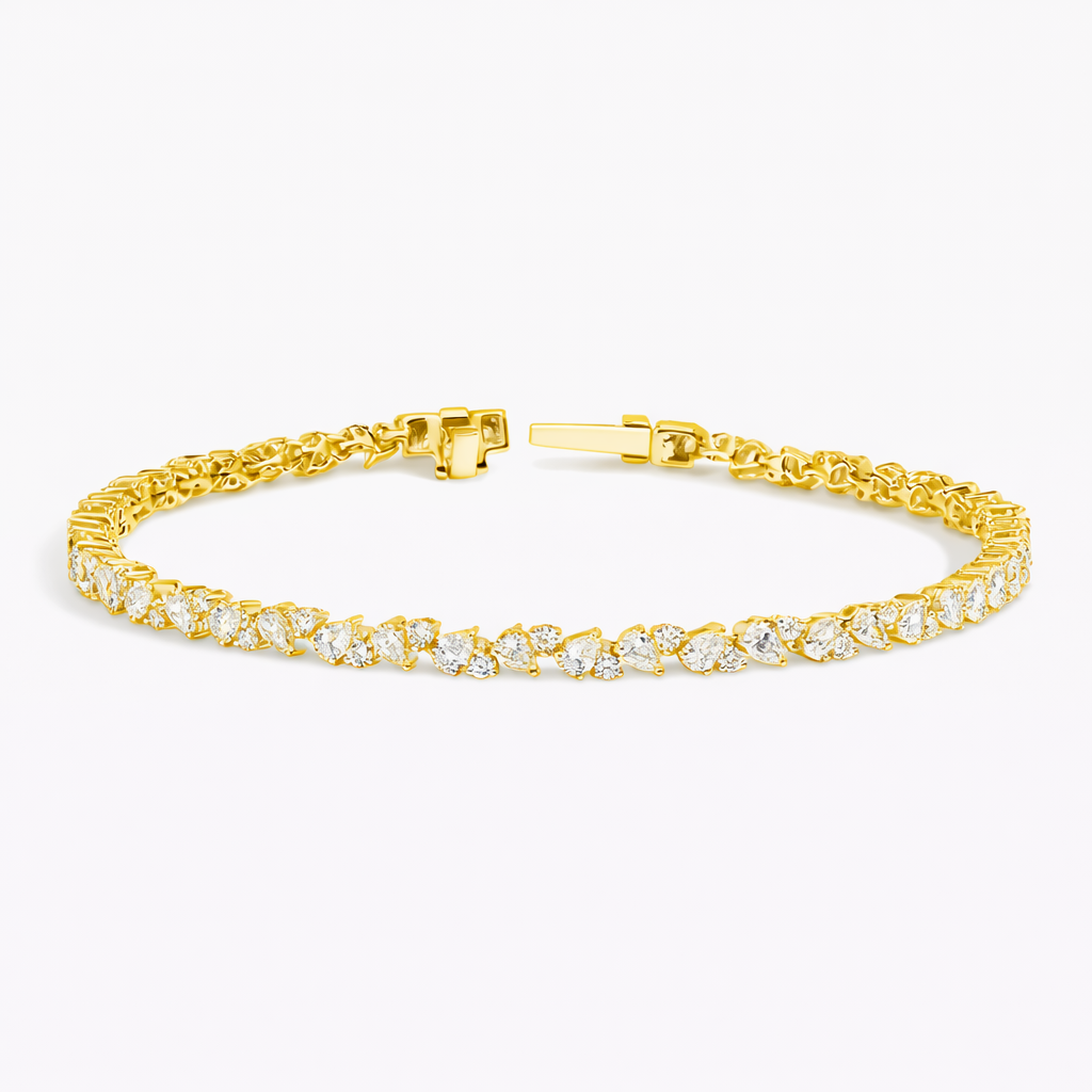 Pear\Round Cut Diamond Tennis Bracelet Luxury Jewelry Gift
