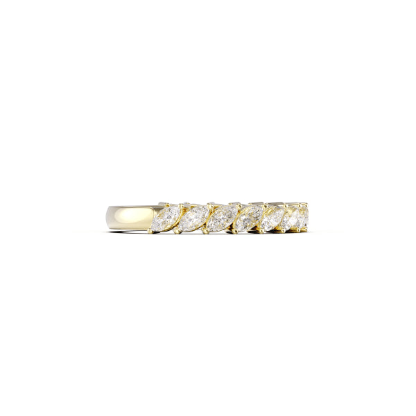 Marquise Cut Diamond Half Eternity Wedding Band Ring