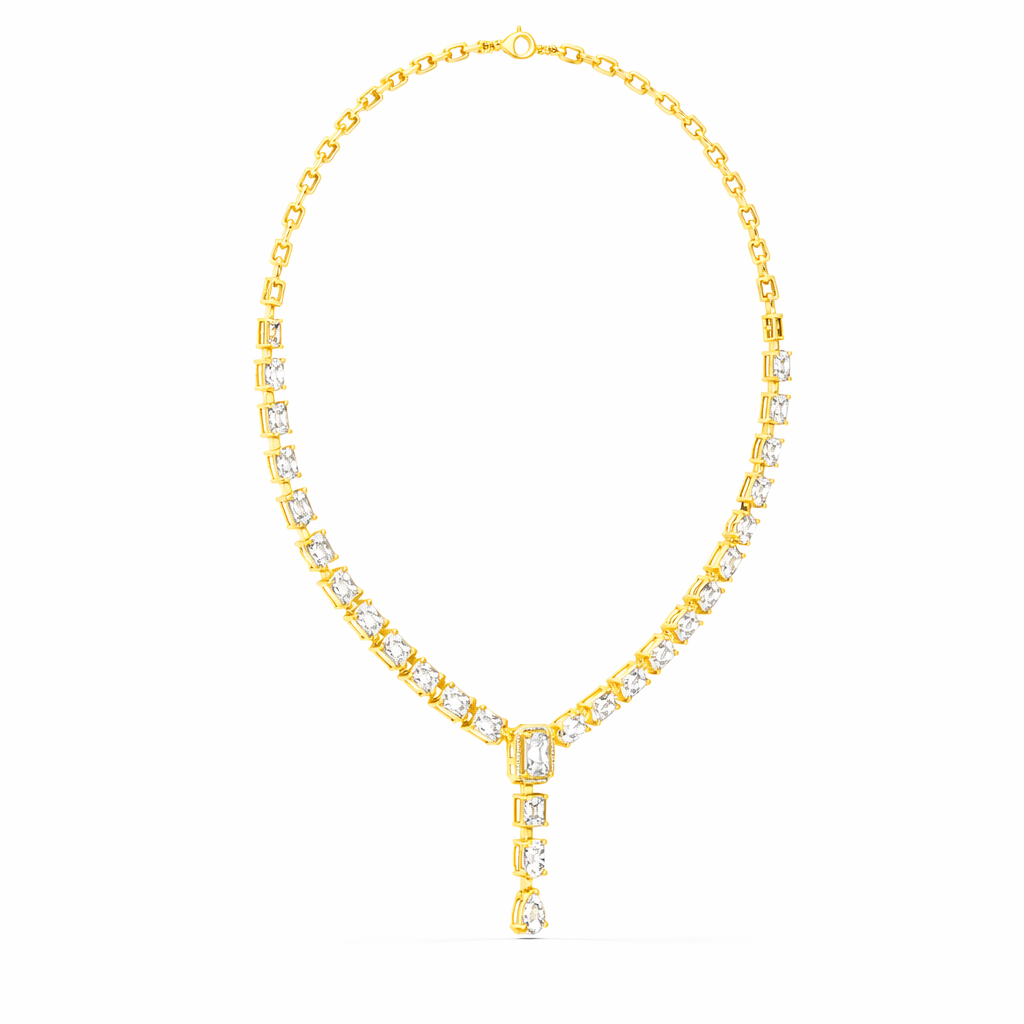 Multi Shape Diamond Drop Tennis Necklace