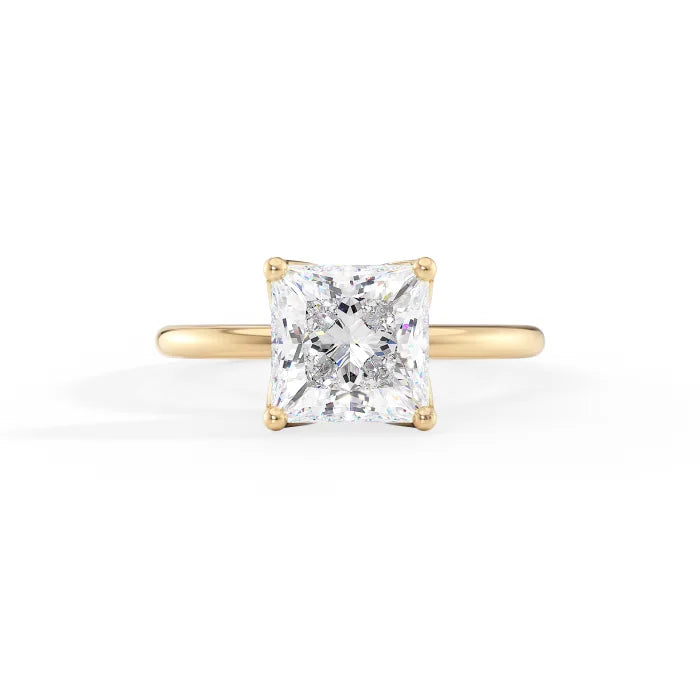 Princess Cut Solitaire Four Prong Engagement Ring
