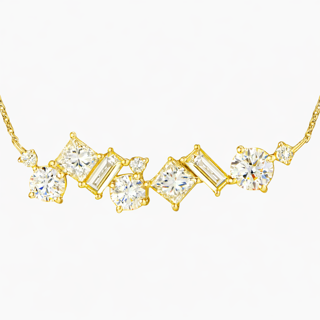 Stardust Multi Shape Diamond Pendant Necklace