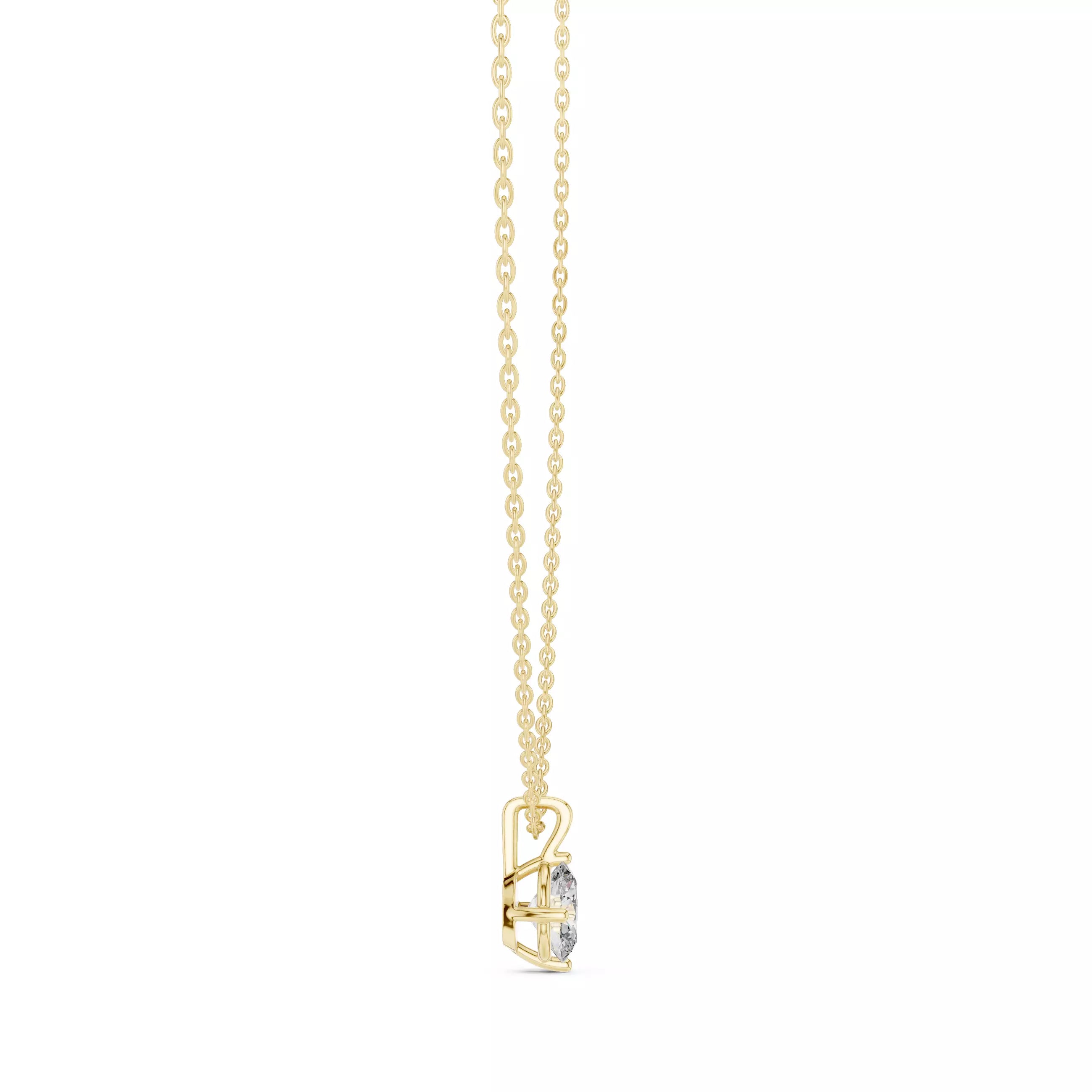 Oval Cut Diamond Solitaire Pendant Necklace