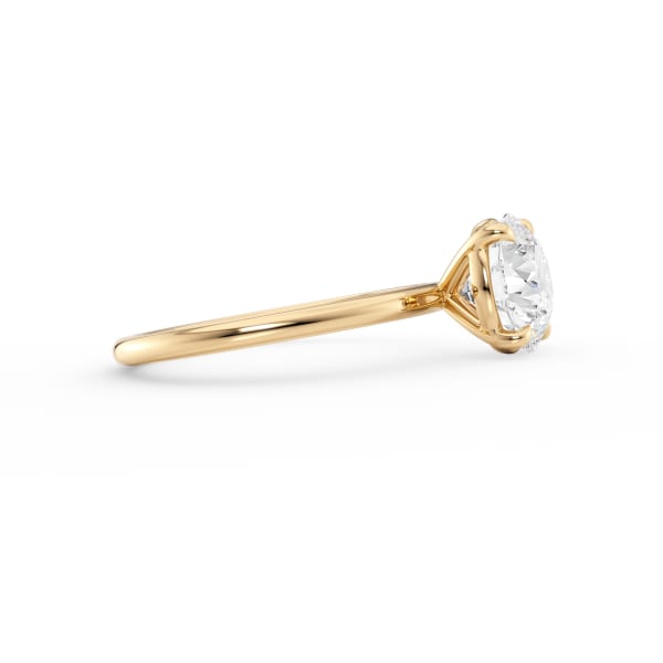 Round Cut Moissanite Four Prong Solitaire Engagement Ring 14K Gold