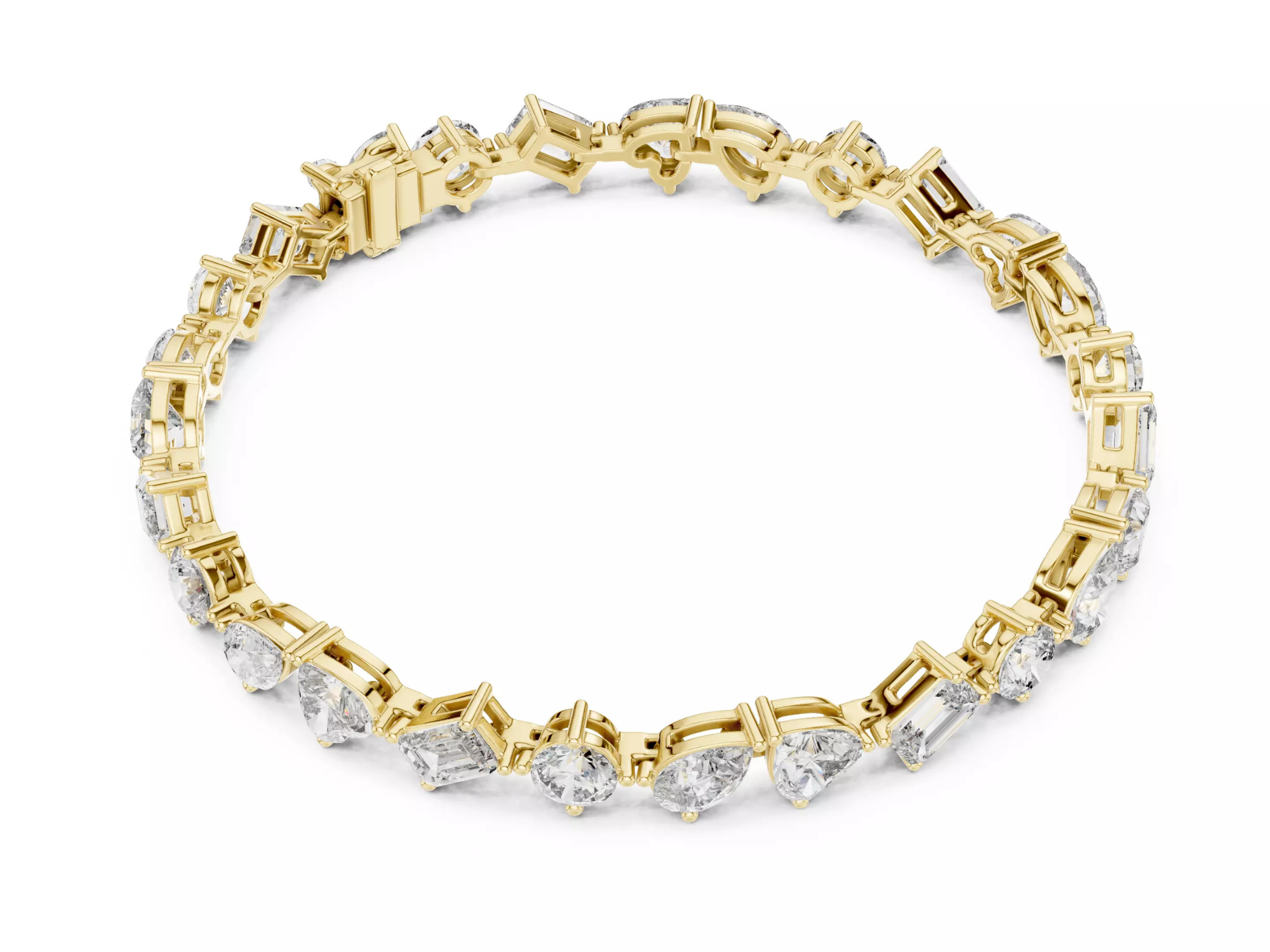 Multi Shape Diamond Tennis Bracelet Luxury Designer Jewelry