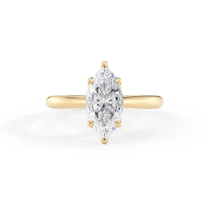 Marquise Cut Diamond Cathedral Engagement Ring for women