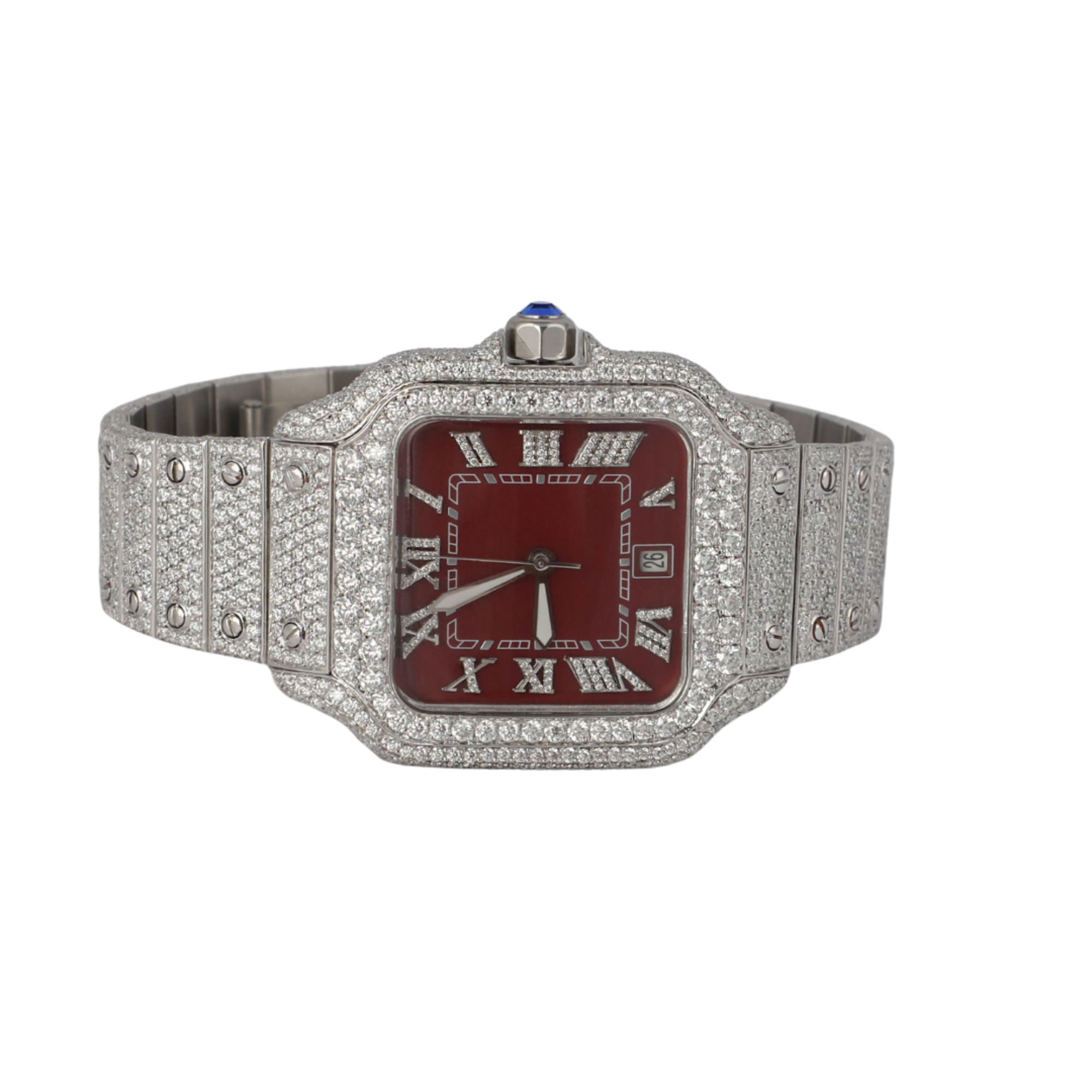 Fully Diamond Icedout Square Dial Luxury Watch