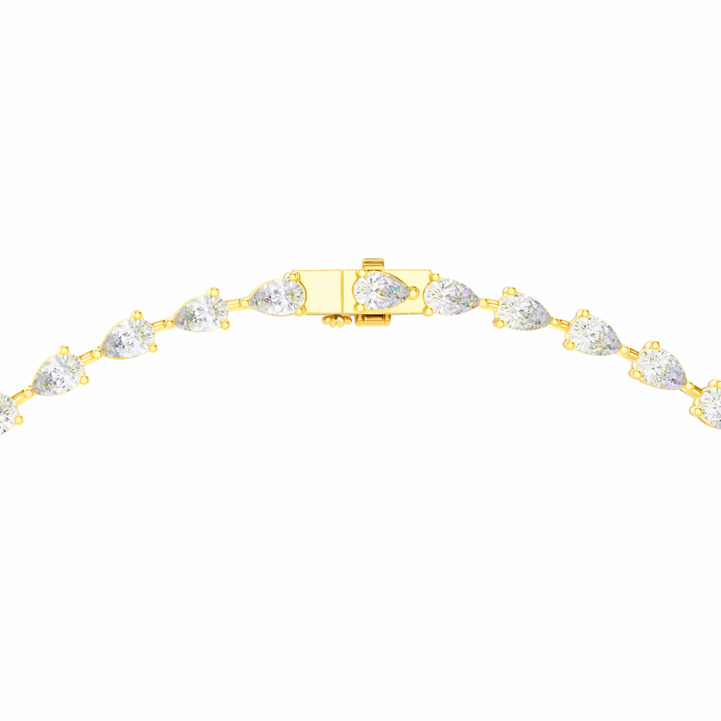 Pear Shape Diamond Drop Tennis Necklace