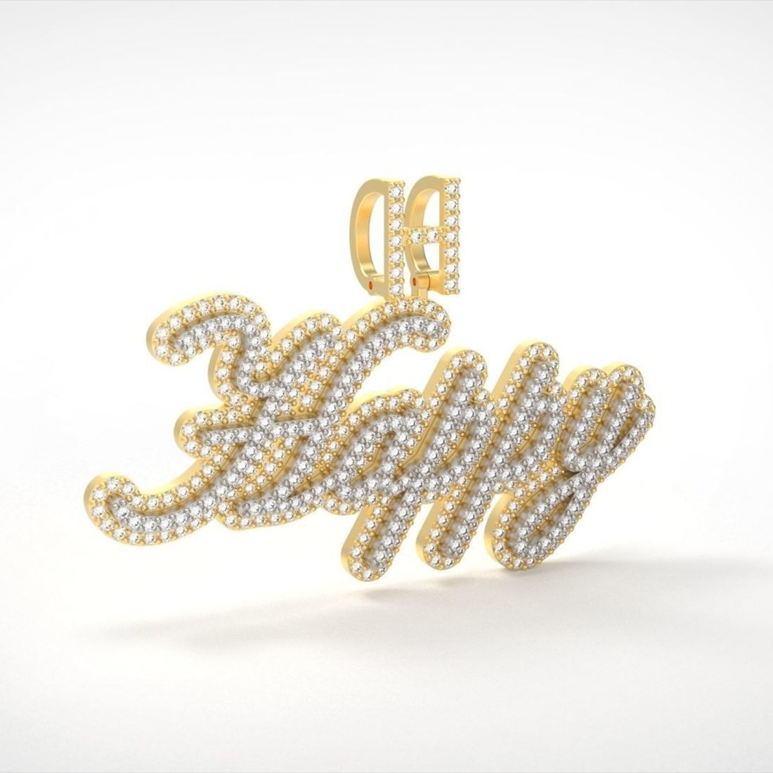 Iced Happy Name Letter Hip Hop Pendant