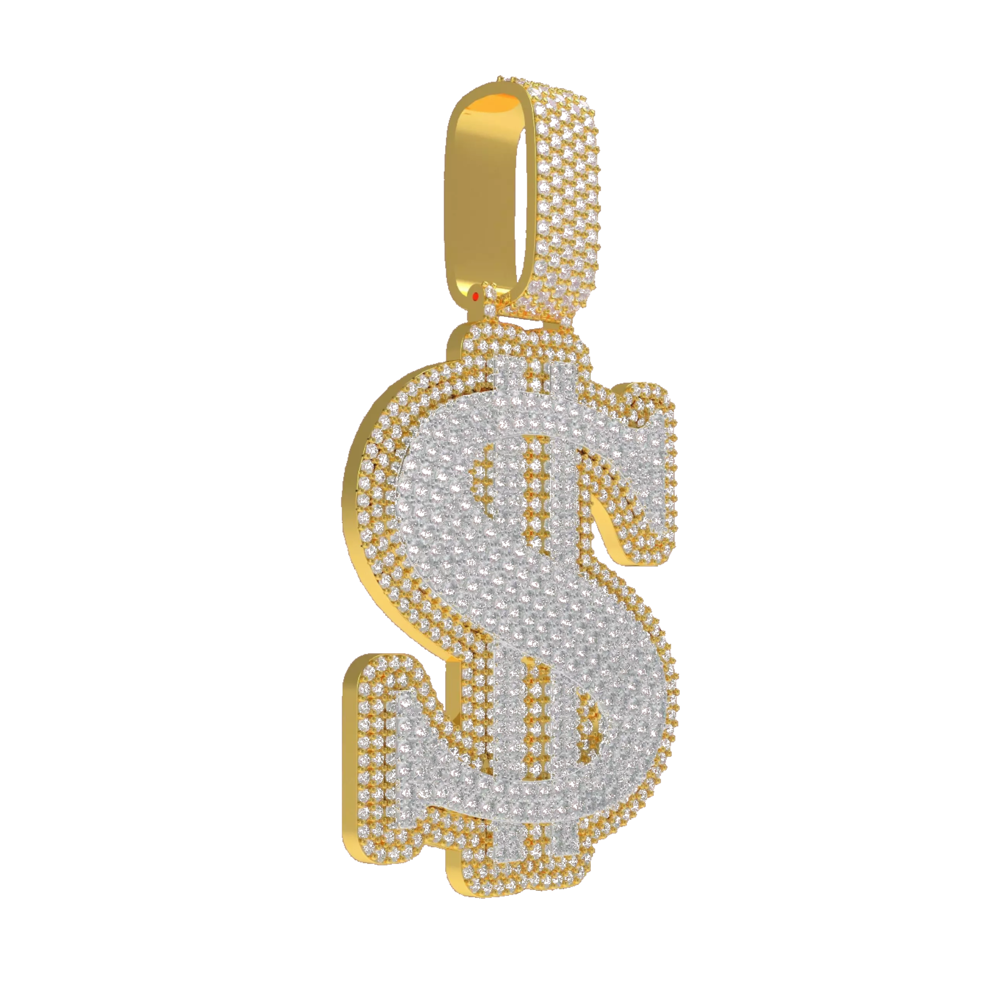 Iced Dollar Sign Diamond Hip Hop Pendant