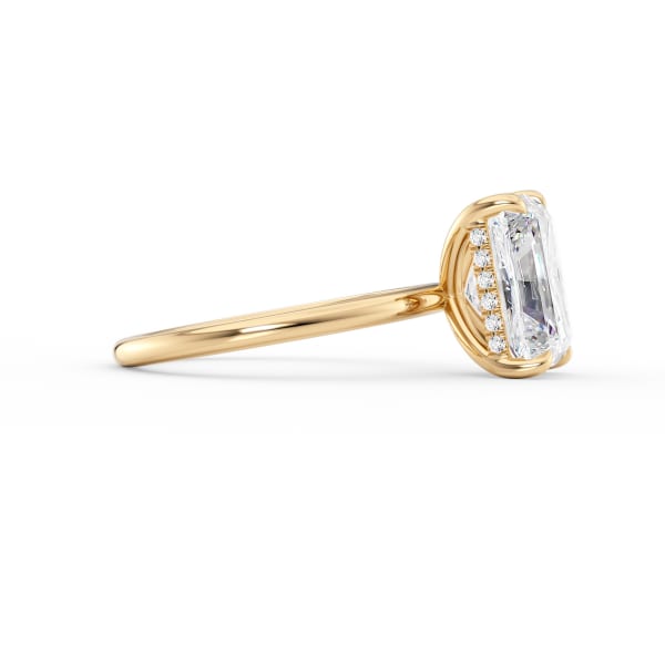 Radiant Cut Solitaire Hidden Halo Ring