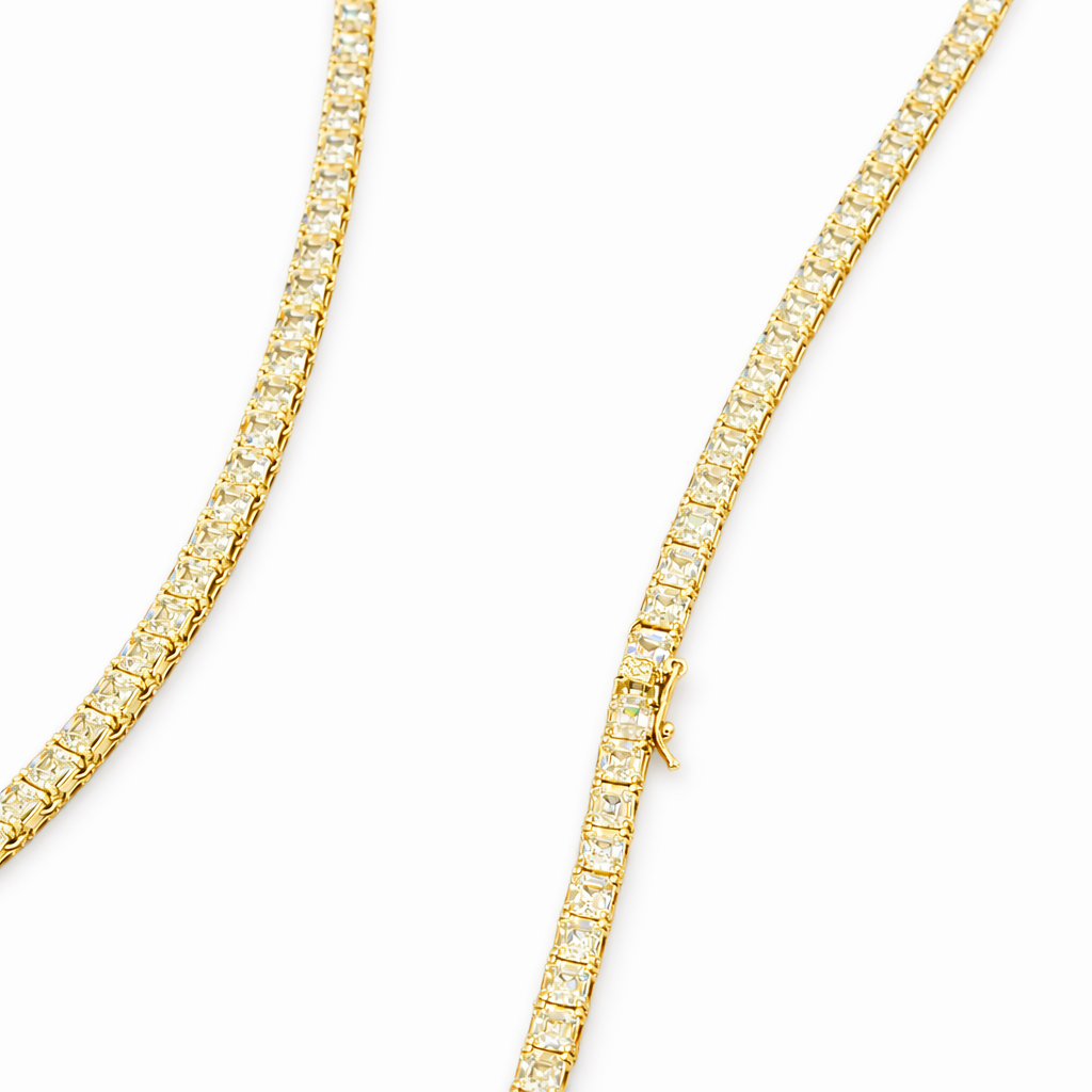Princess Cut Diamond Tennis Necklace Classic Luxury Everyday Statement Jewelry