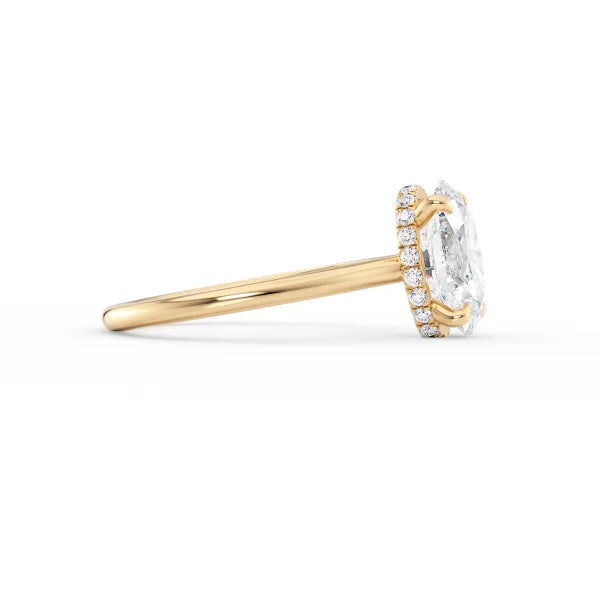 Oval Cut Solitaire Halo Ring