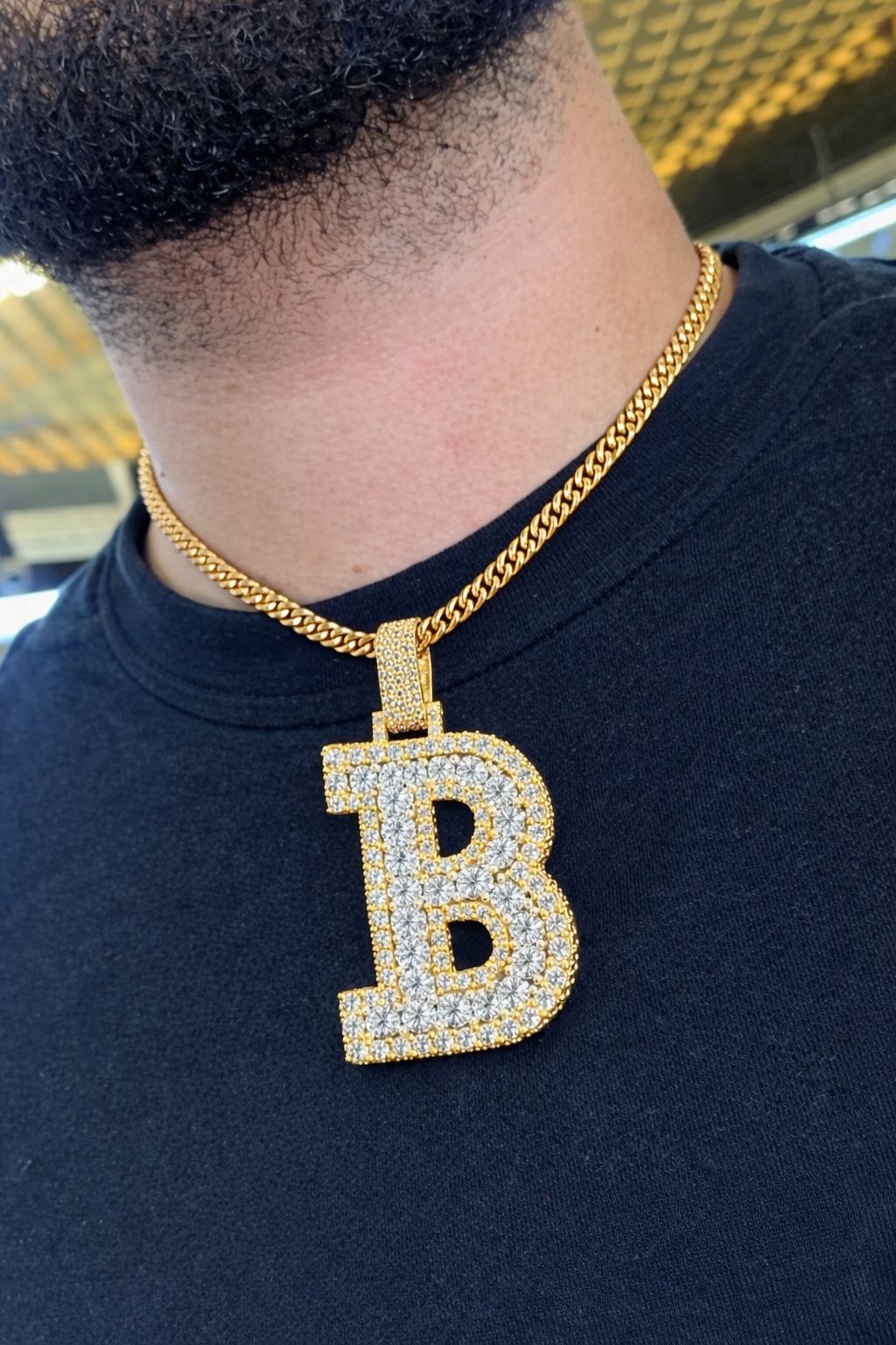 Custom Letter “B” Diamond Pendant – Iced own Initial Pendant