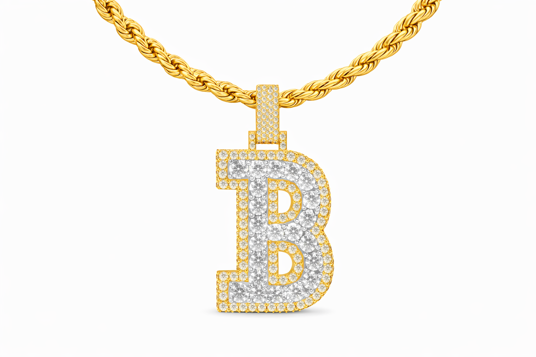 Custom Letter “B” Diamond Pendant – Iced own Initial Pendant