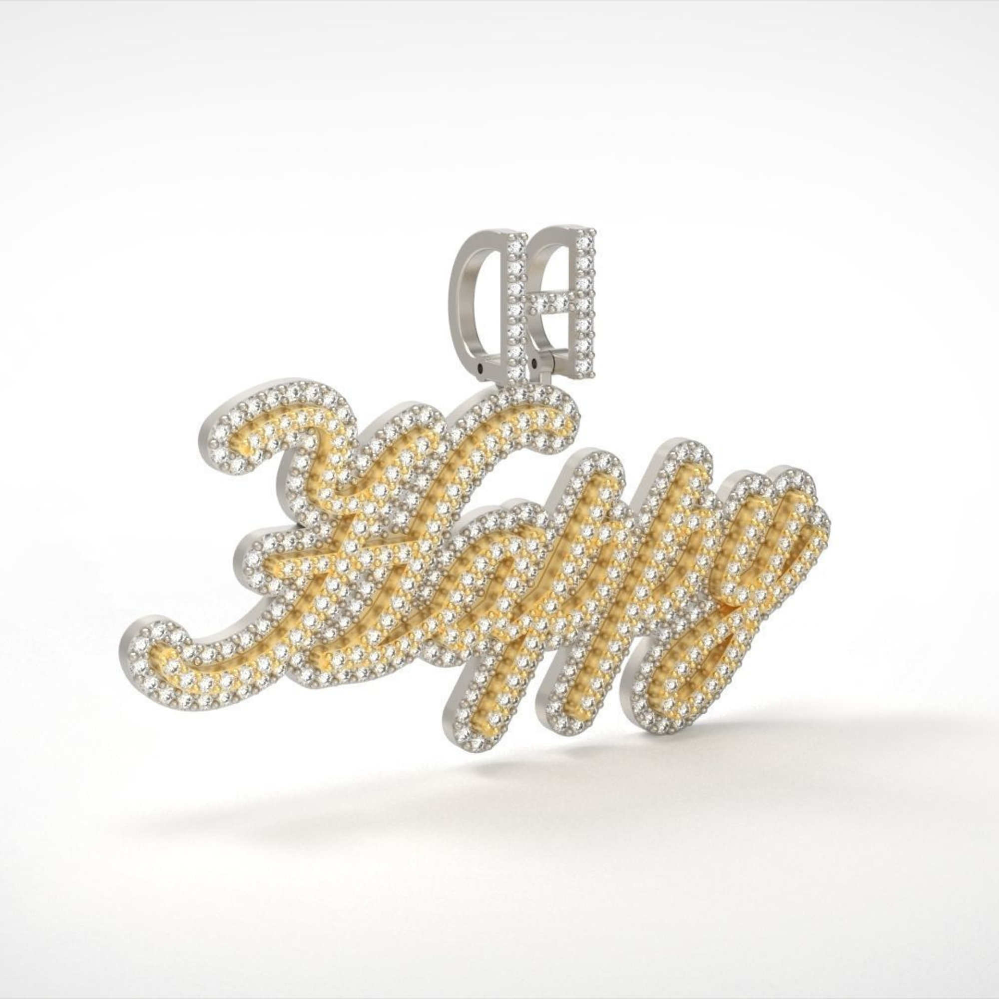 Iced Happy Name Letter Hip Hop Pendant