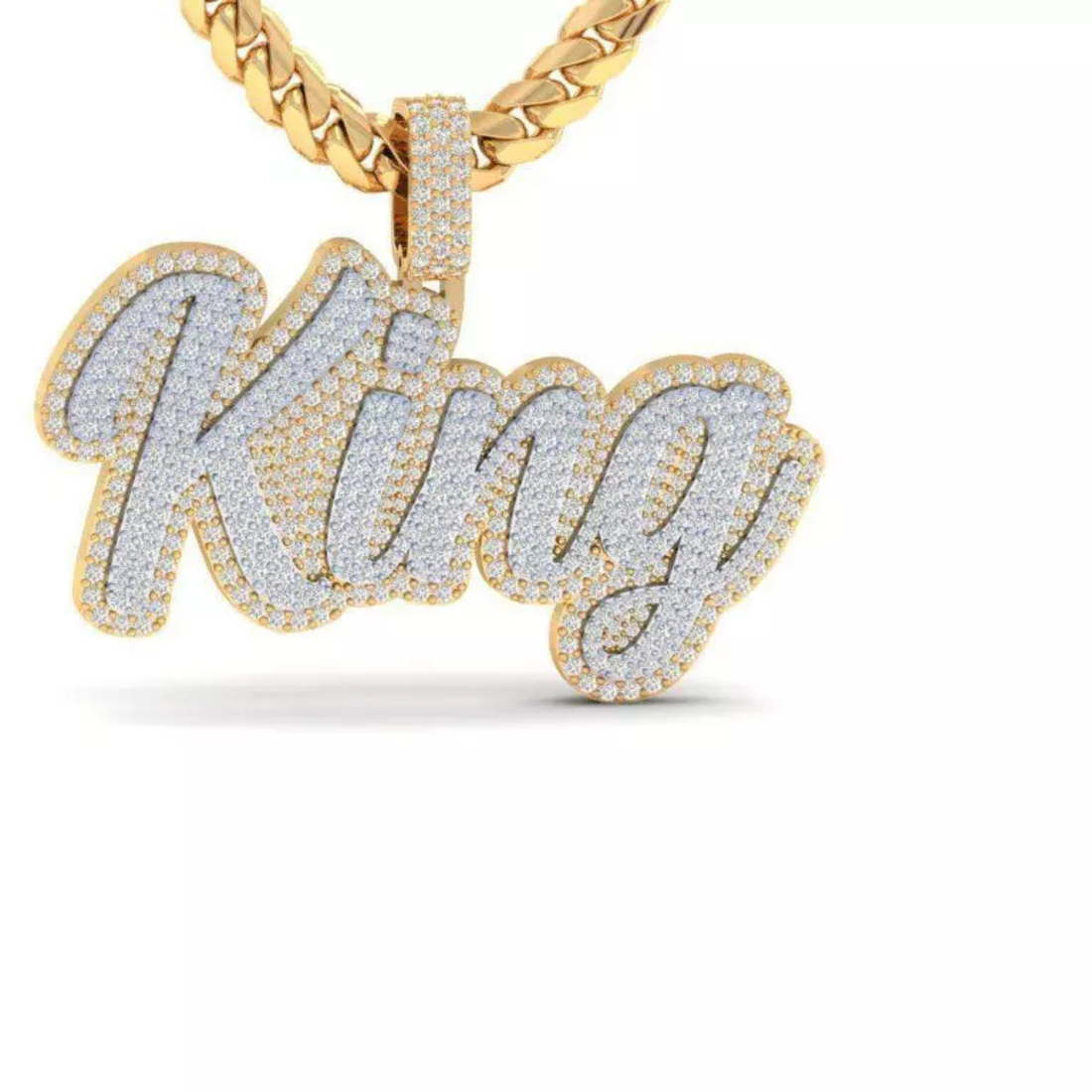 Custom Icedout King Name Hip Hop Pendant