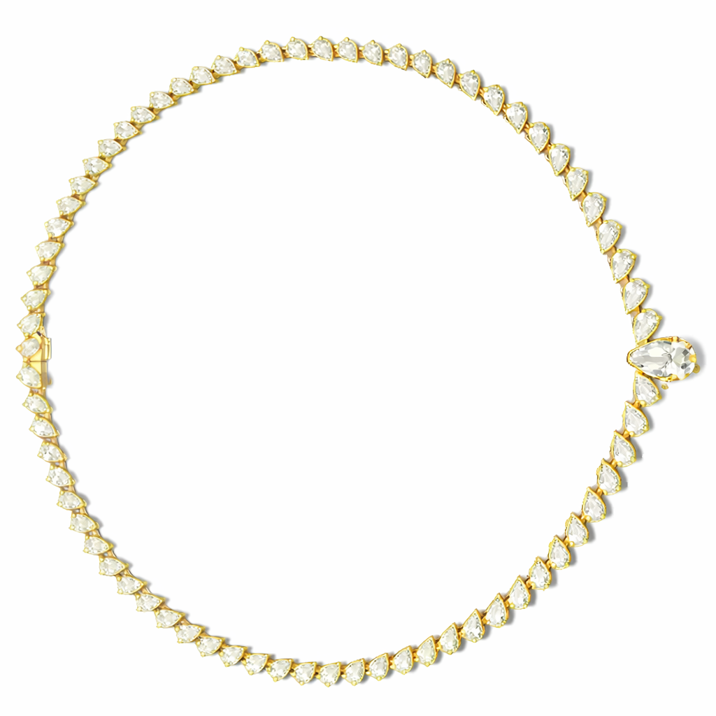 Pear Cut Diamond Tennis Necklace Elegant Bridal Jewelry Gift