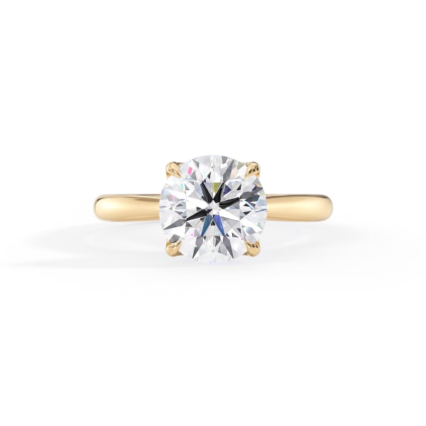 Round Cut Moissanite Engagement Ring Cathedral Setting Design