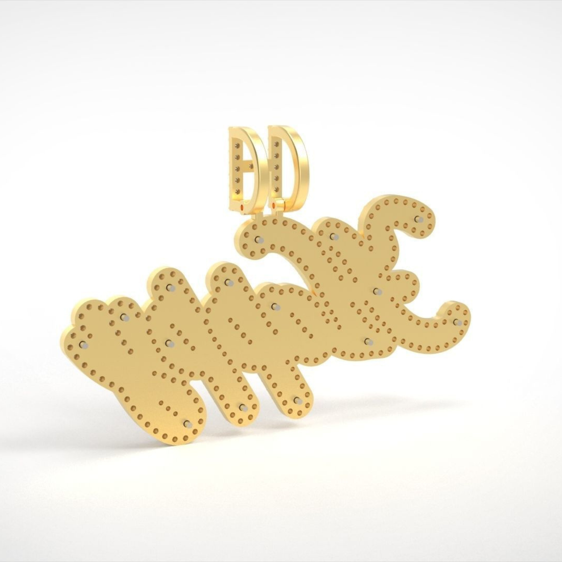Iced Happy Name Letter Hip Hop Pendant
