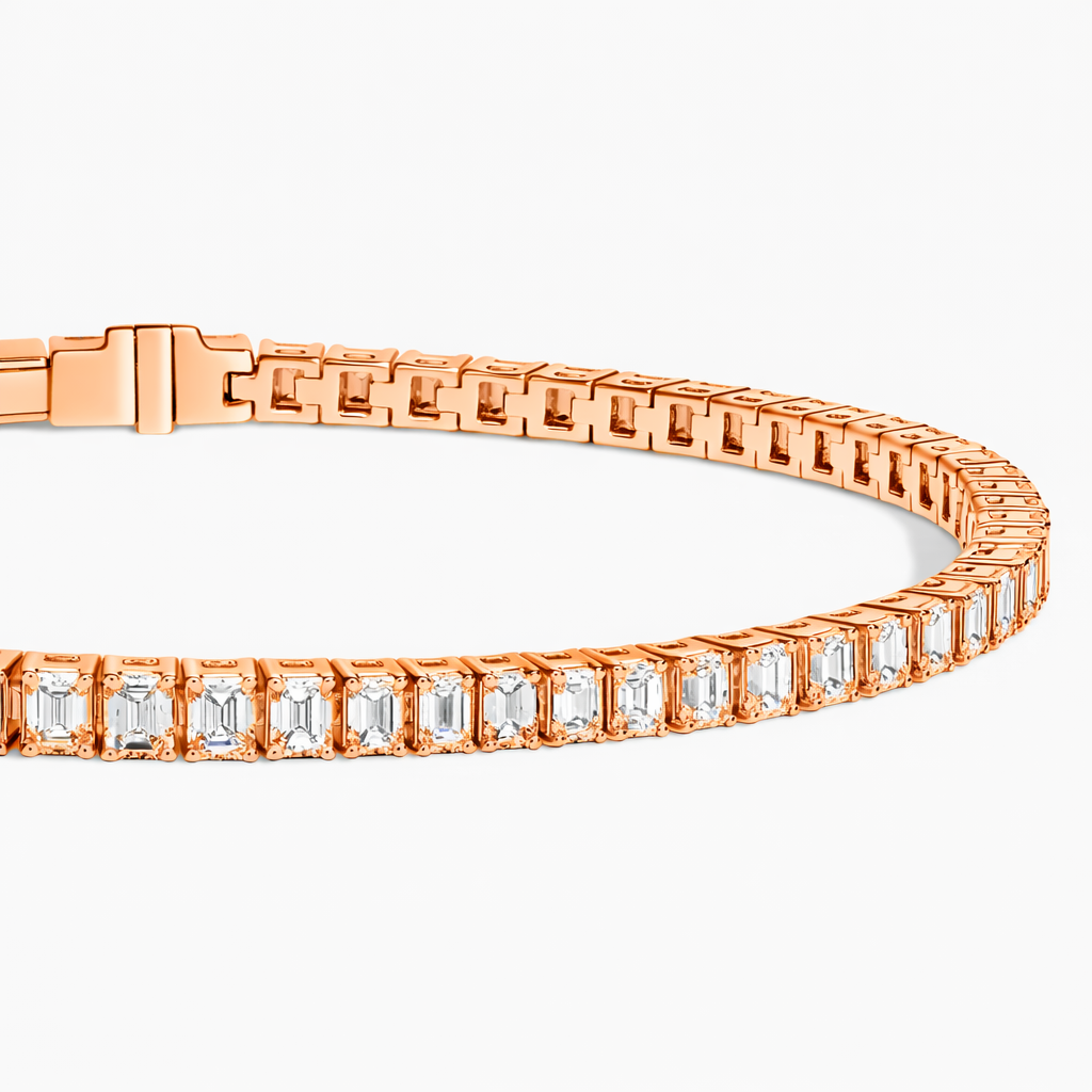 Emerald Cut Diamond Tennis Bracelet For Women Luxury Jewelry