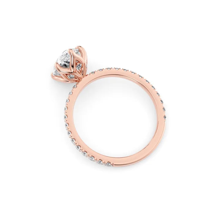Pear Shaped diamond Pavé Band Ring