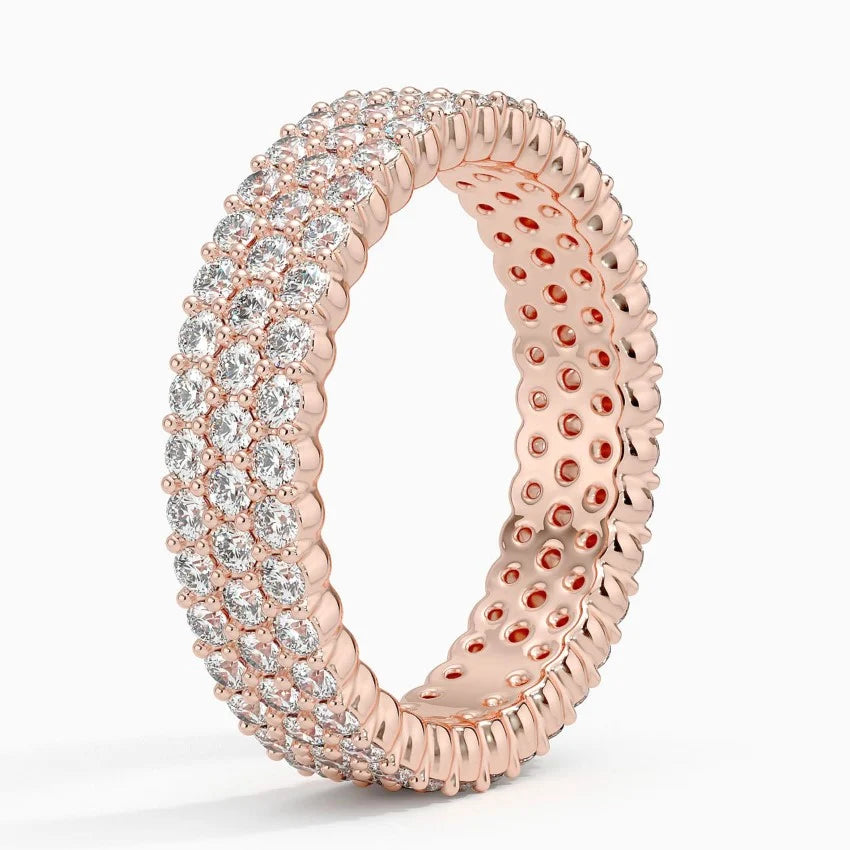 Luxury Pave Diamond Eternity Wedding Band Ring for Women