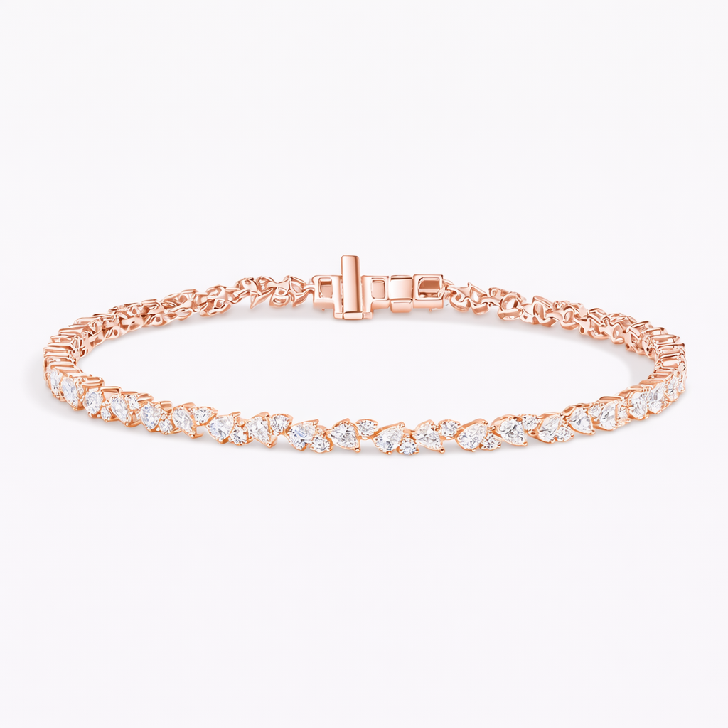 Pear\Round Cut Diamond Tennis Bracelet Luxury Jewelry Gift