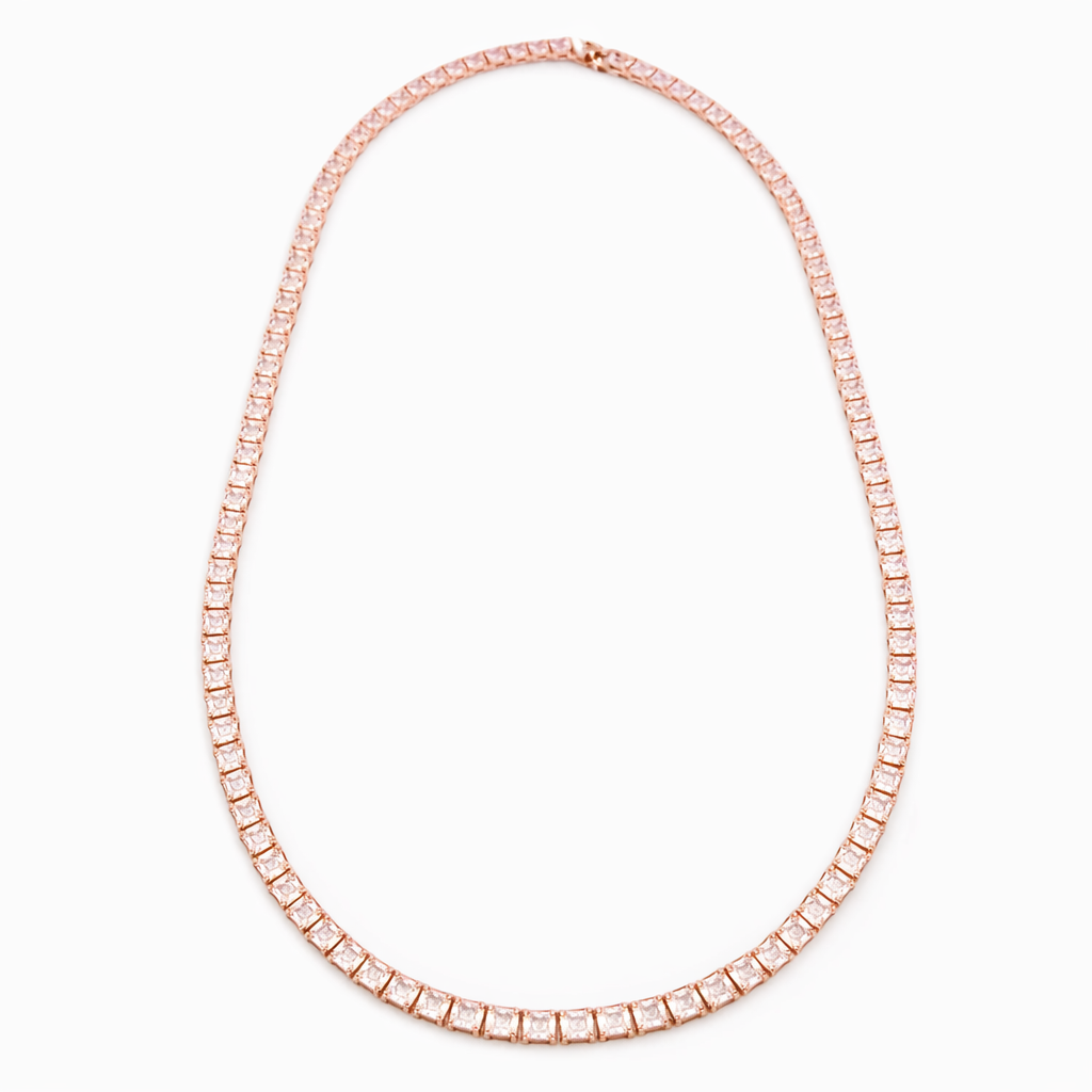 Princess Cut Diamond Tennis Necklace Classic Luxury Everyday Statement Jewelry