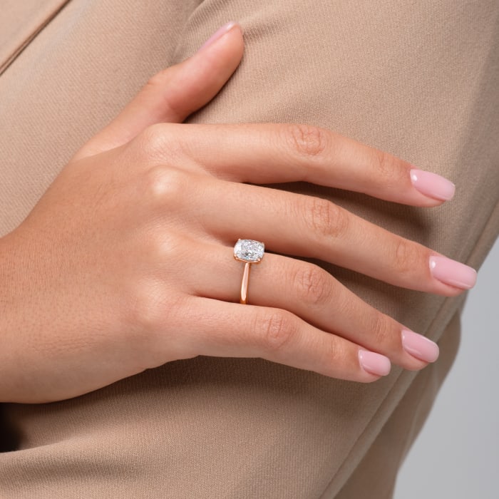 Cushion Cut Cathedral Diamond Engagement Ring Classic Bridal Jewelry