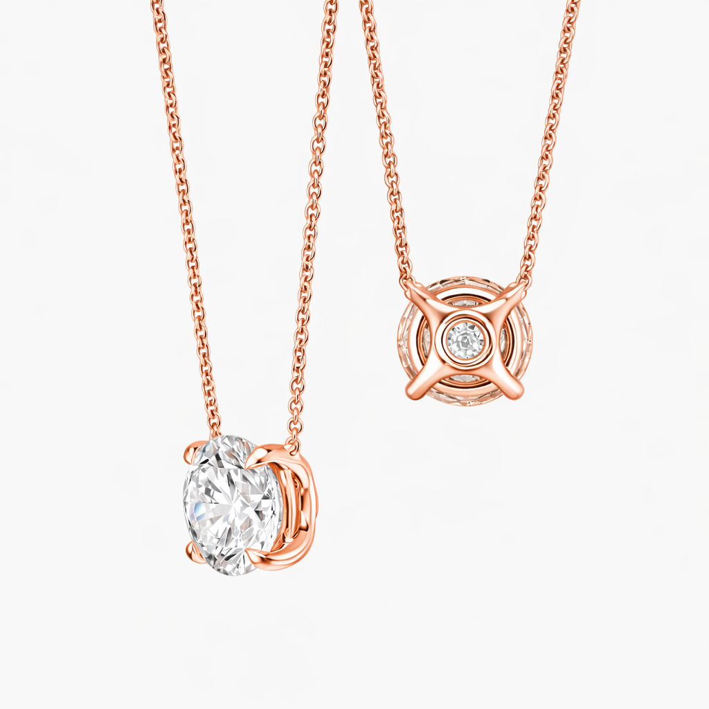 Round Cut Solitaire Diamond Pendant Necklace