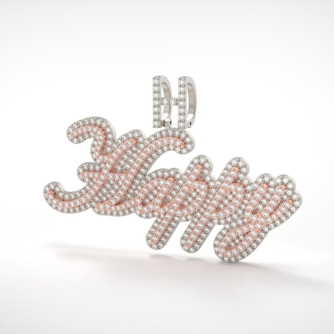 Iced Happy Name Letter Hip Hop Pendant