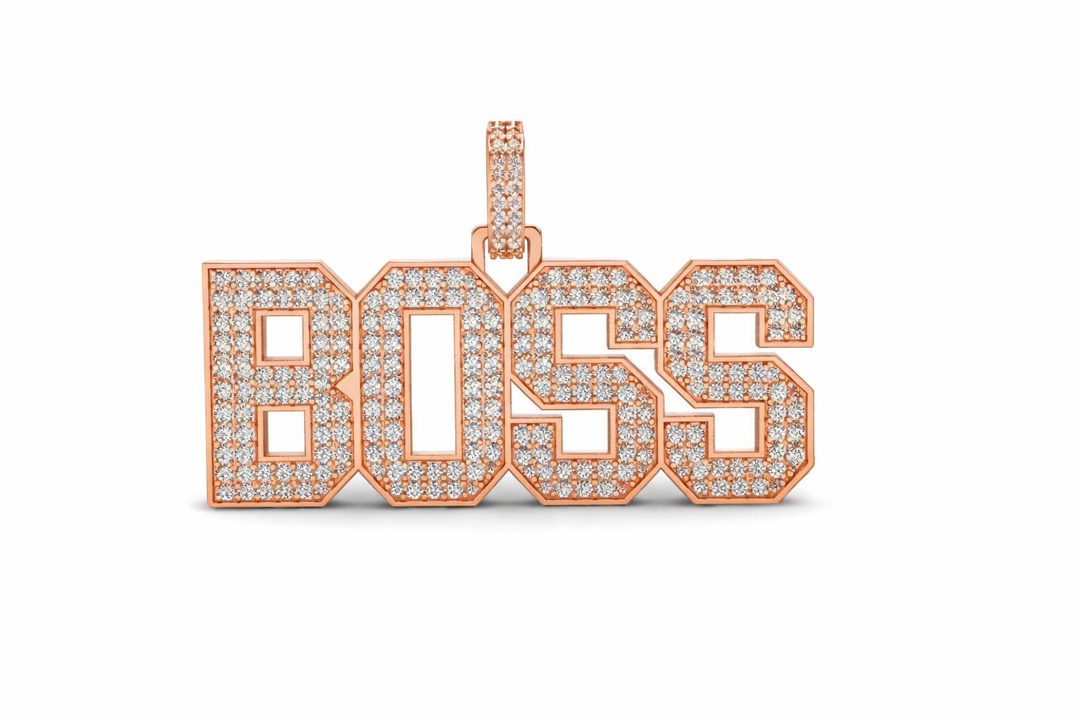 BOSS Iced Diamond Pendant – Luxury Hip Hop Style
